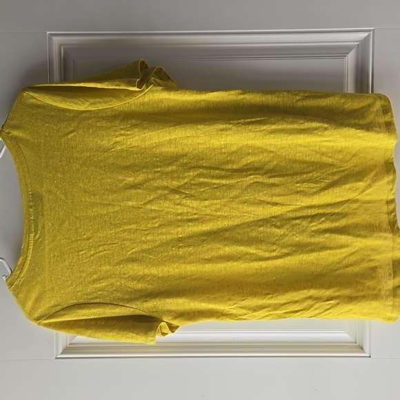 Rachel Roy 100% Linen Yellow Top - Picture 3 of 5